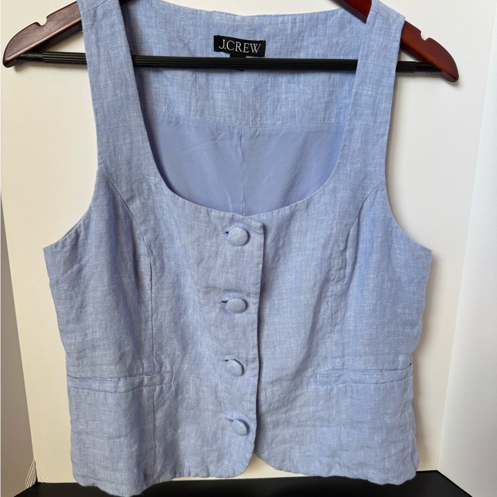 J. Crew Women's Scoopneck linen-blend vest